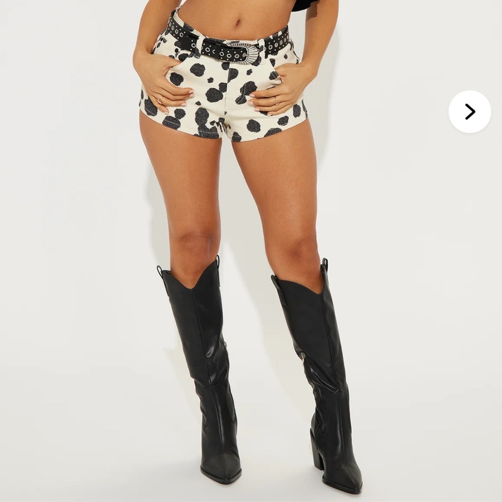 NWT Fashion Nova Dalmatian Print Denim Shorts